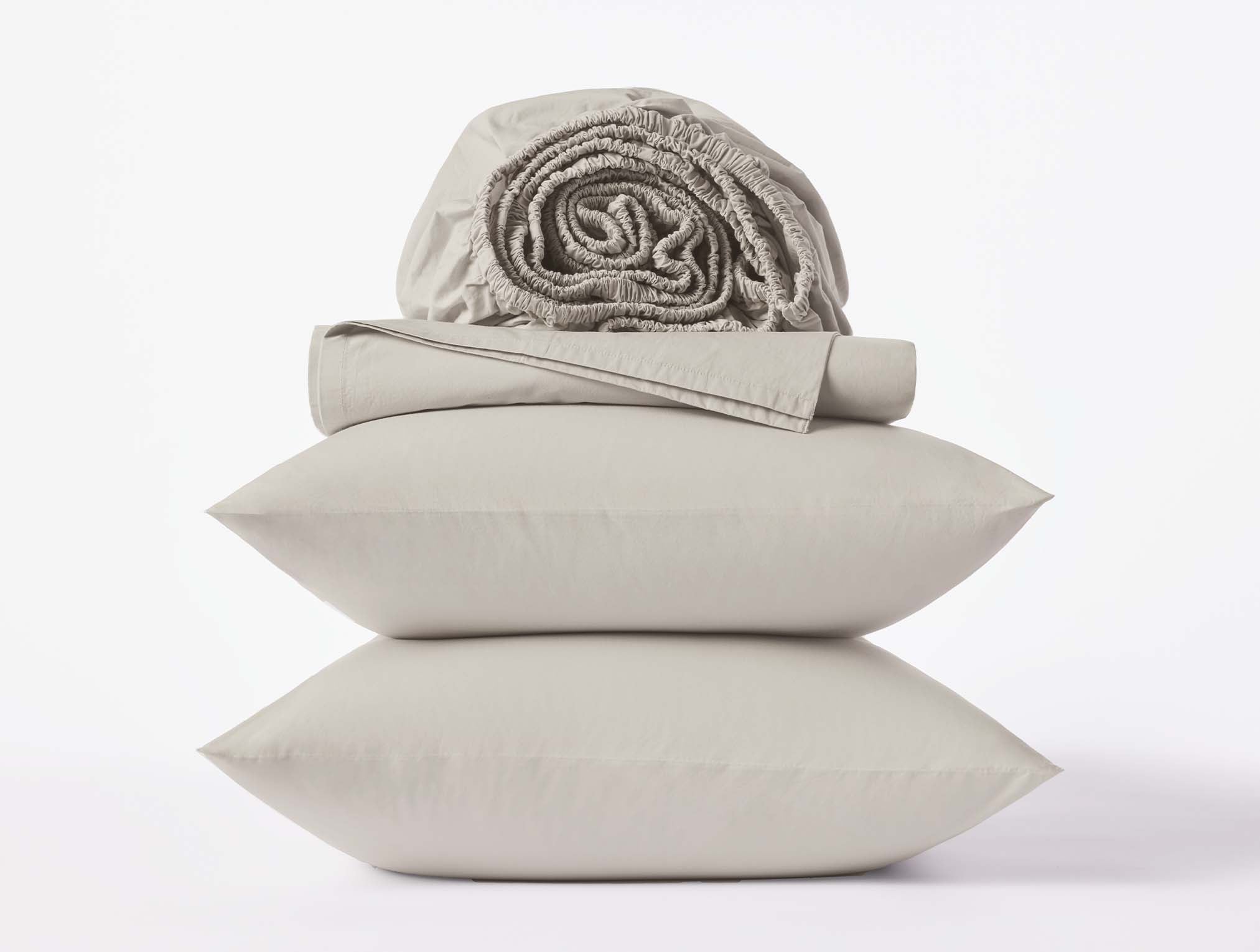 GOTS organic cotton sheet set, neatly folded